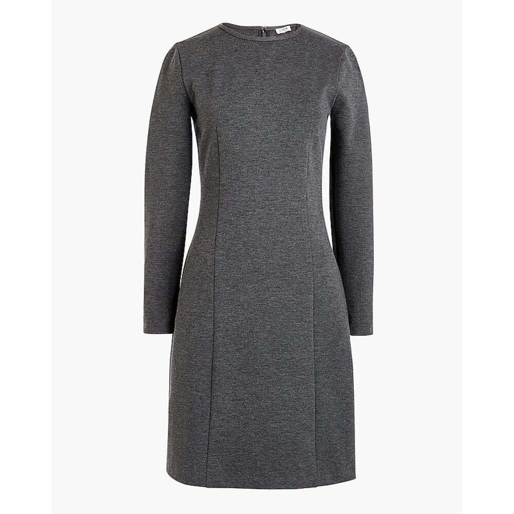 NWT J.Crew Long-Sleeve Stretch Ponte Dress Heather Carbon Size 20 K3469